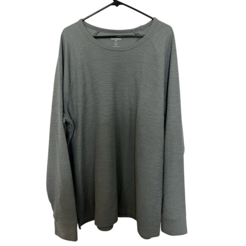 Goodfellow & Co Mens XXL Long Sleeve Crew Neck Raglan Shirt Sage Gray (0880)